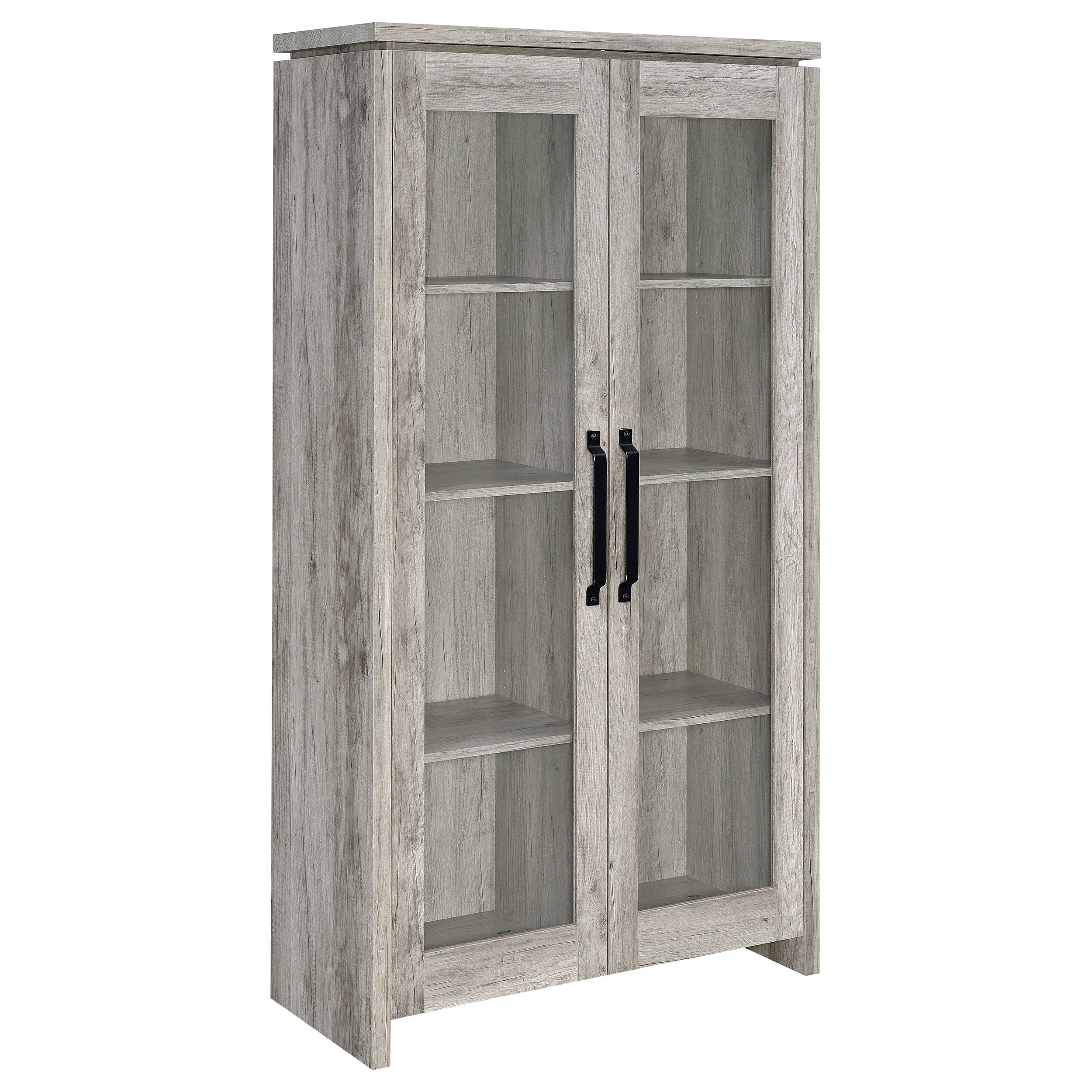 Alejo 2-door Engineered Wood Tall Cabinet Grey Driftwood — view 1