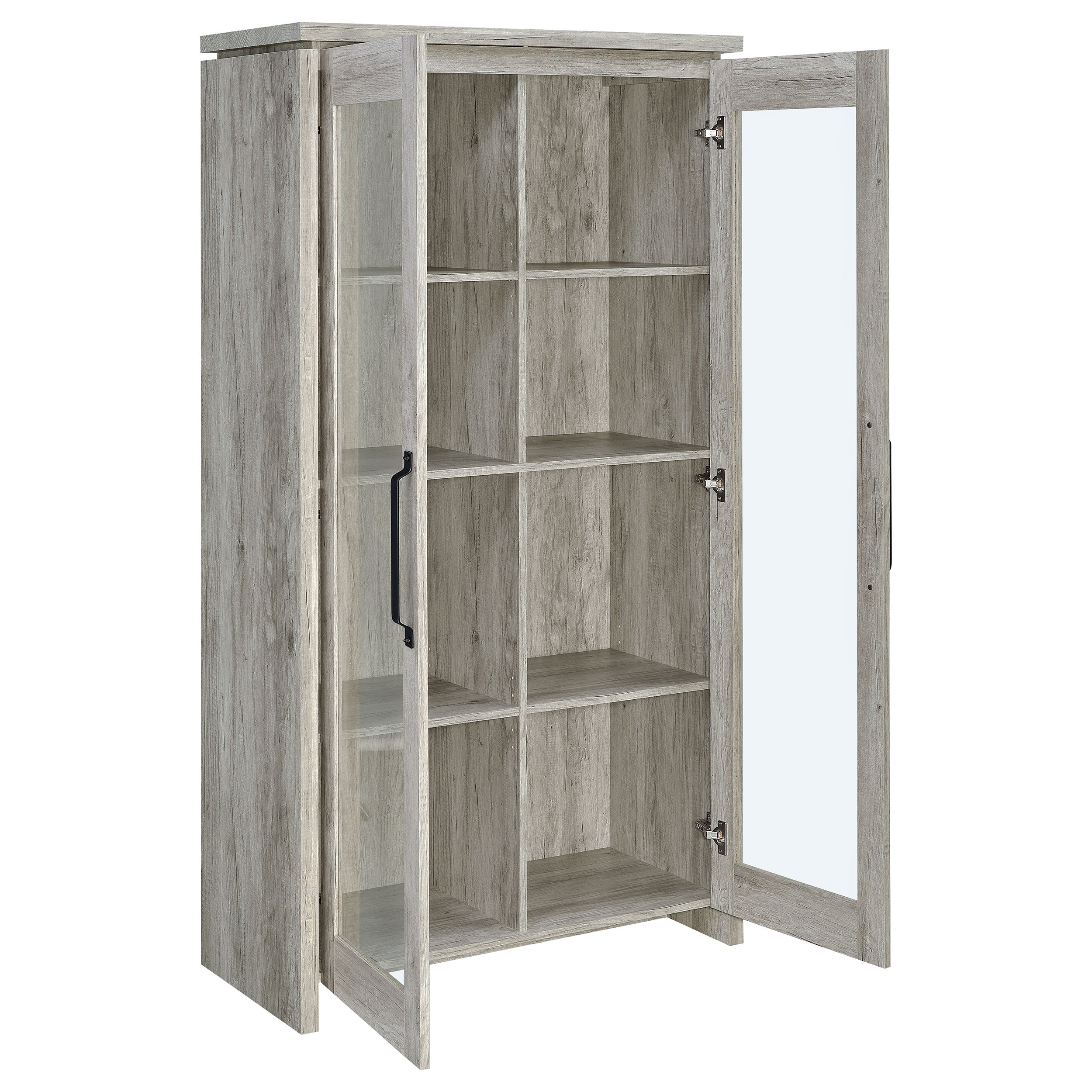 Alejo 2-door Engineered Wood Tall Cabinet Grey Driftwood — view 3