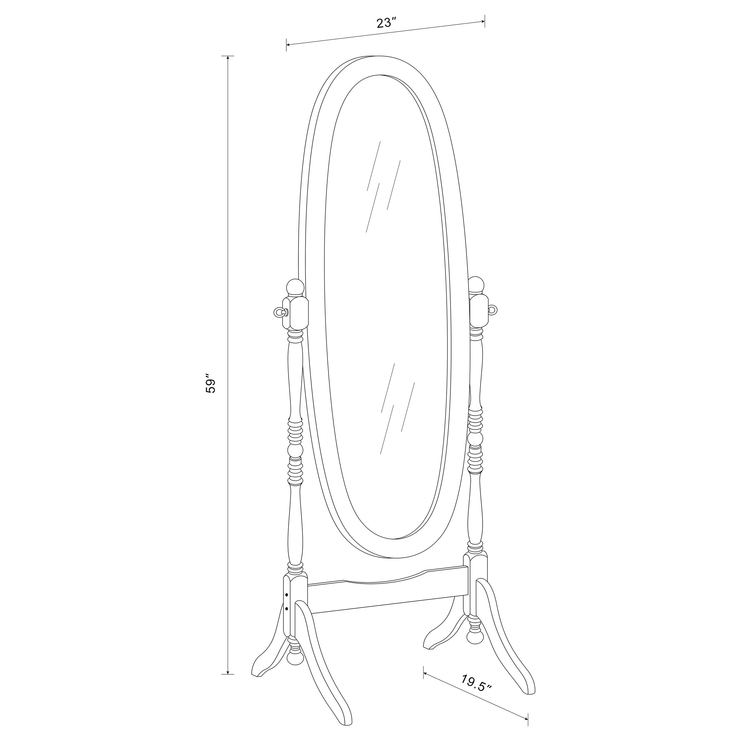 Foyet Wood Adjustable Full Length Cheval Mirror White — view 8