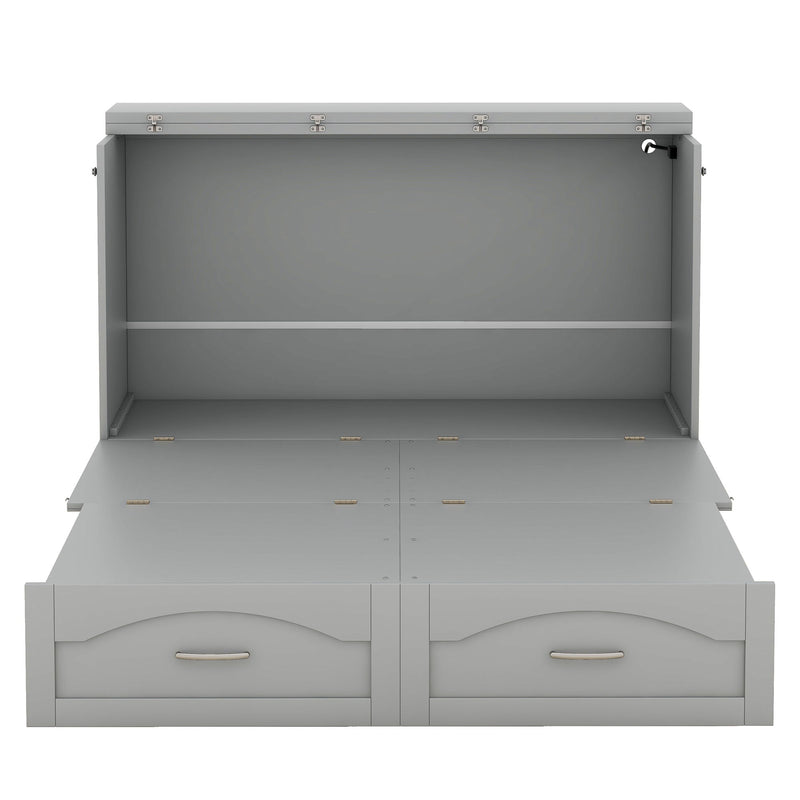 Murphy Wall Bed With Drawer And A Set Of Sockets & USB Ports, Pulley Structure Design
