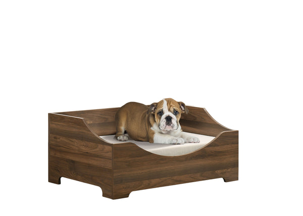 Gibson - Alder Wood Finish Modern Comfy Pet Bed With Cushion - Brown