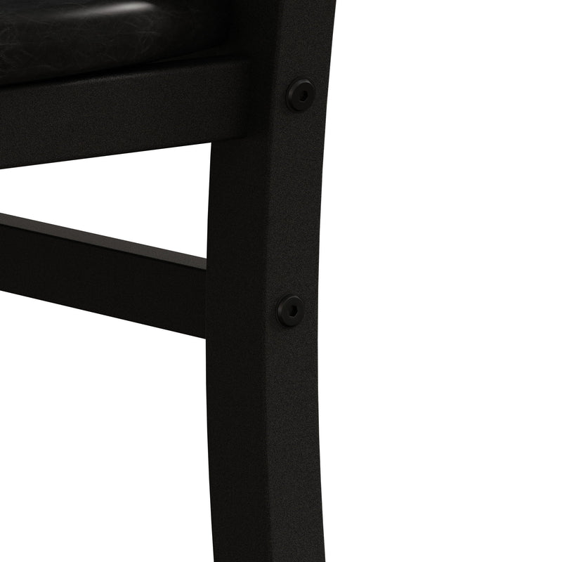 Metal Dining Chairs With Steel Legg, High Back Armless Design