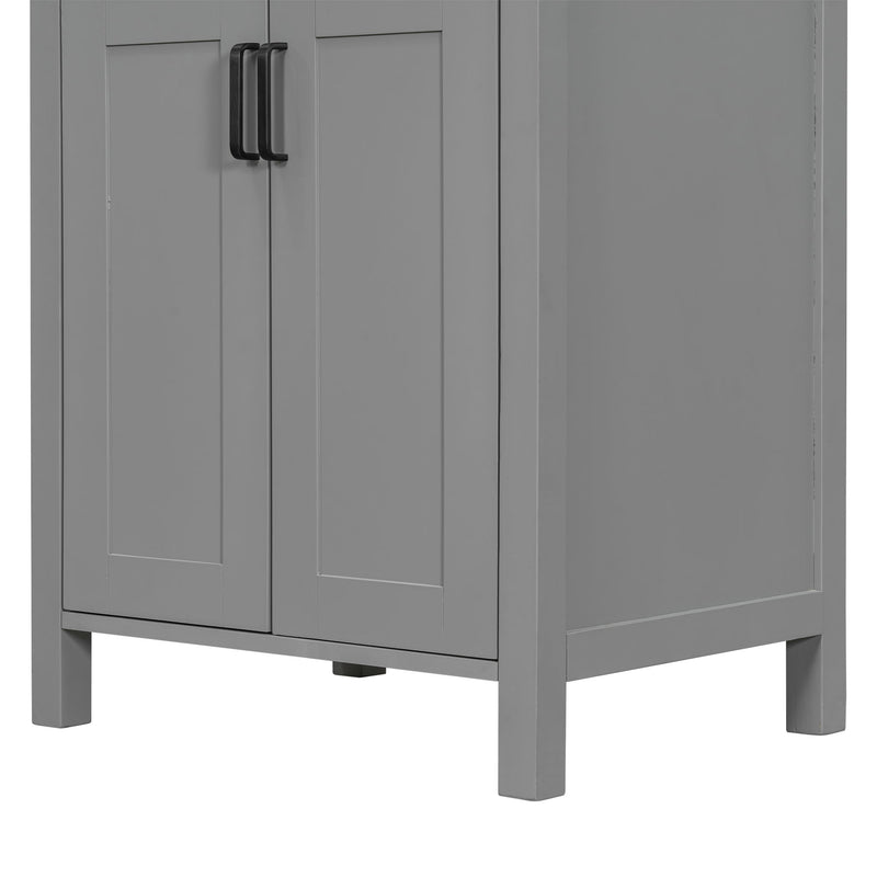 Bathroom Vanity Combo With Sink, Space Saving Design - Gray