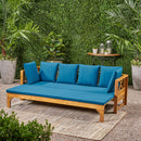 Outdoor Daybed With X-Shaped Panel Backrest And Armrests - Teak