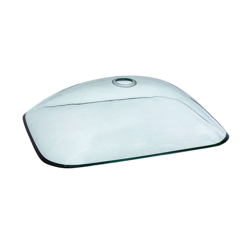 Clear Vessel Sink Rectangle Above Counter Bathroom Basin With Pop Up Drain, No Faucet - Clear
