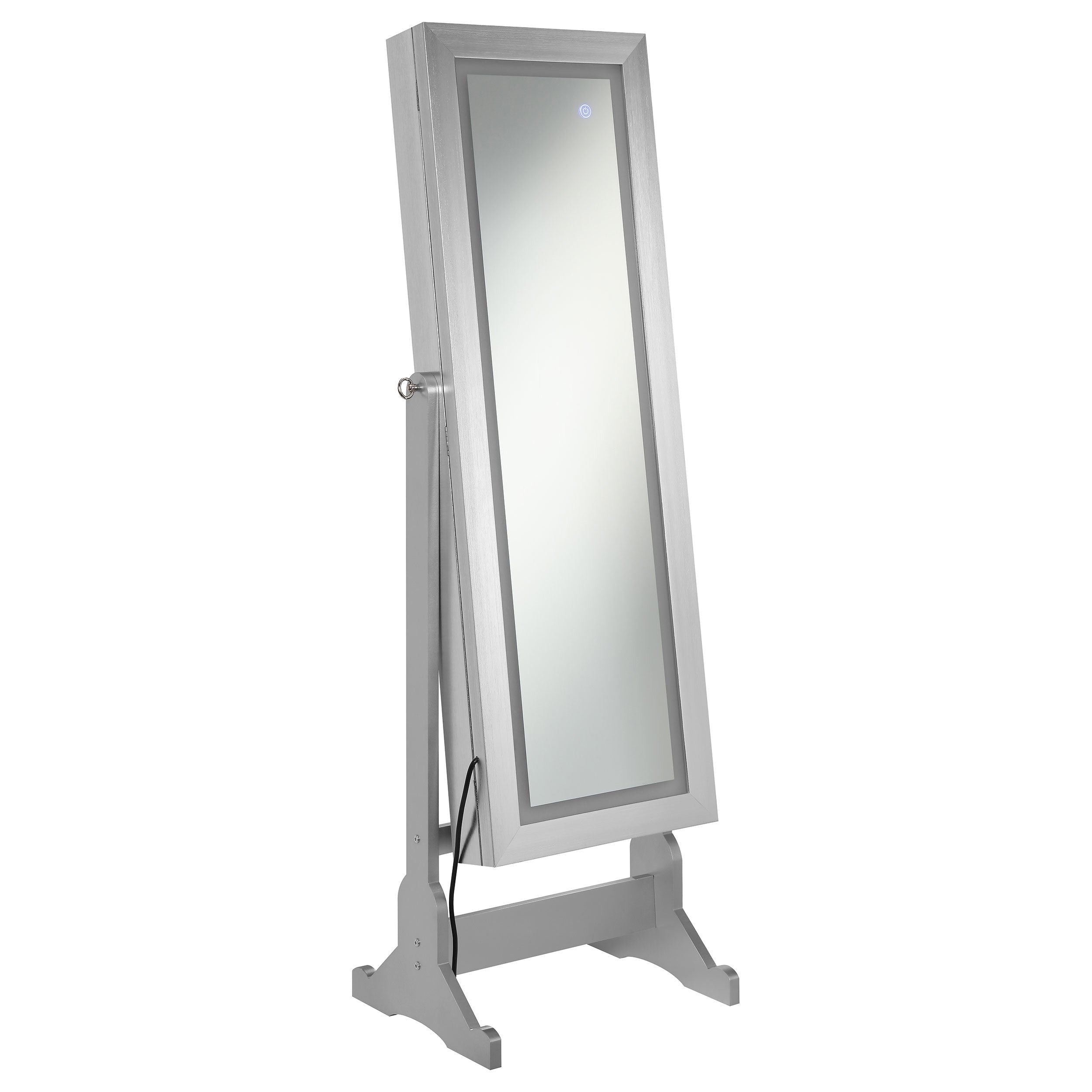 Moore Cheval Mirror with Jewelry Storage Silver — view 1