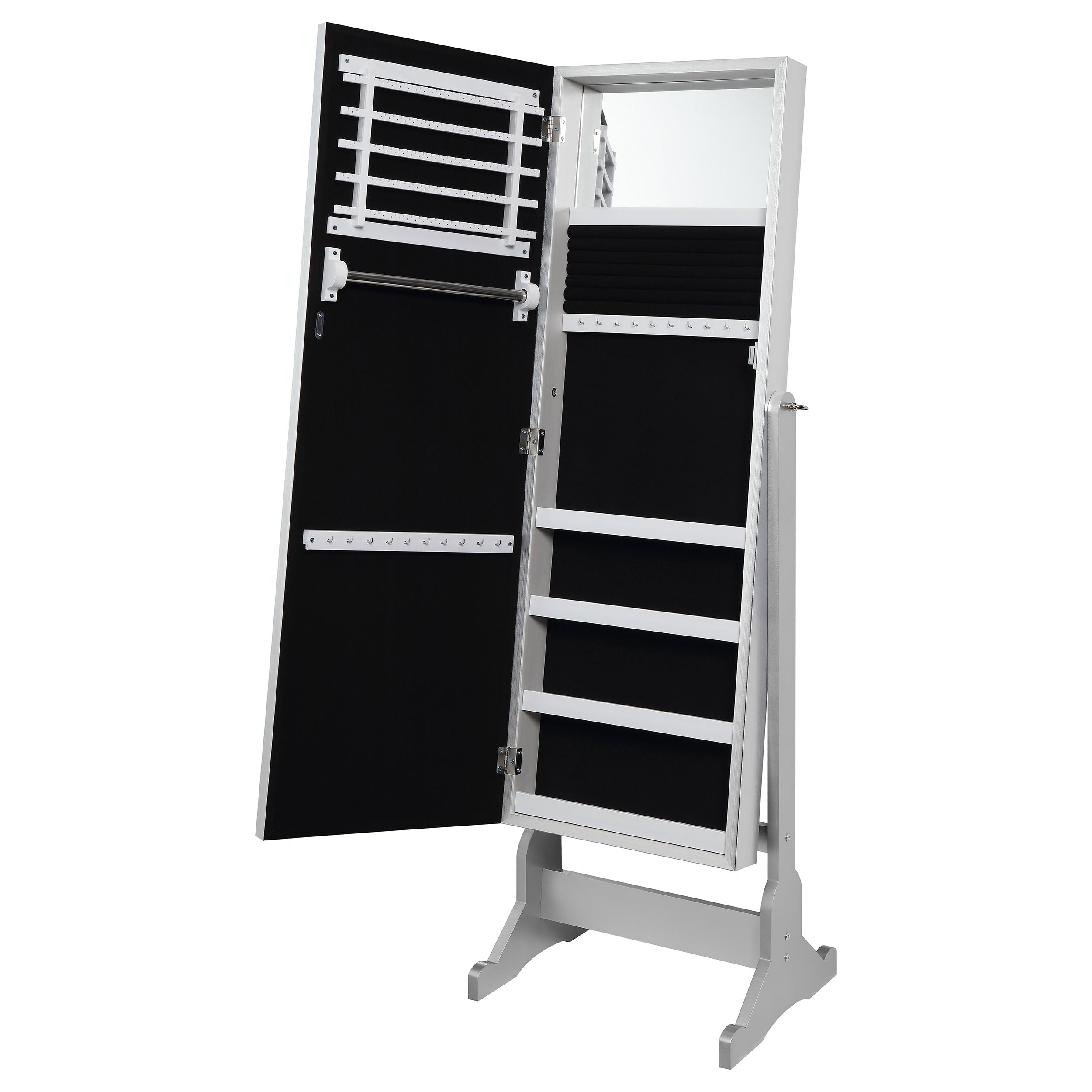 Moore Cheval Mirror with Jewelry Storage Silver — view 7