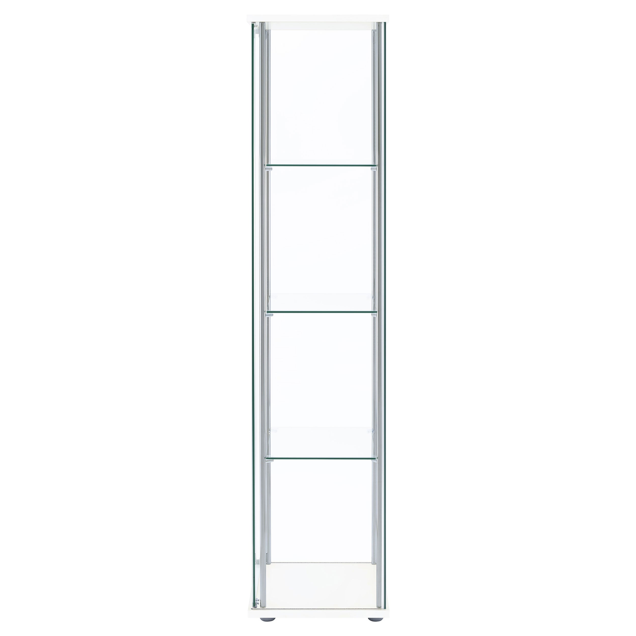 Bellatrix 3-shelf Clear Glass Curio Cabinet White — view 5