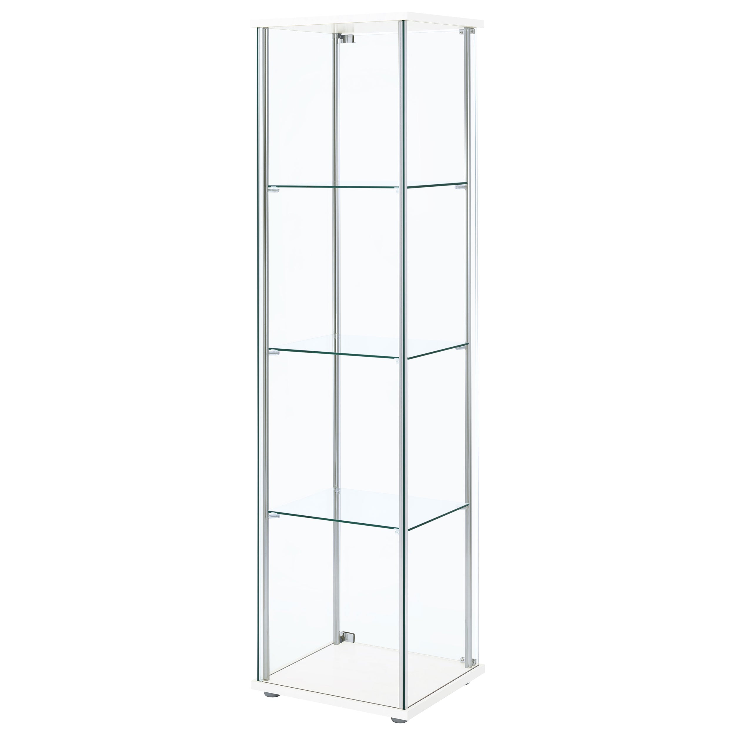 Bellatrix 3-shelf Clear Glass Curio Cabinet White — view 8