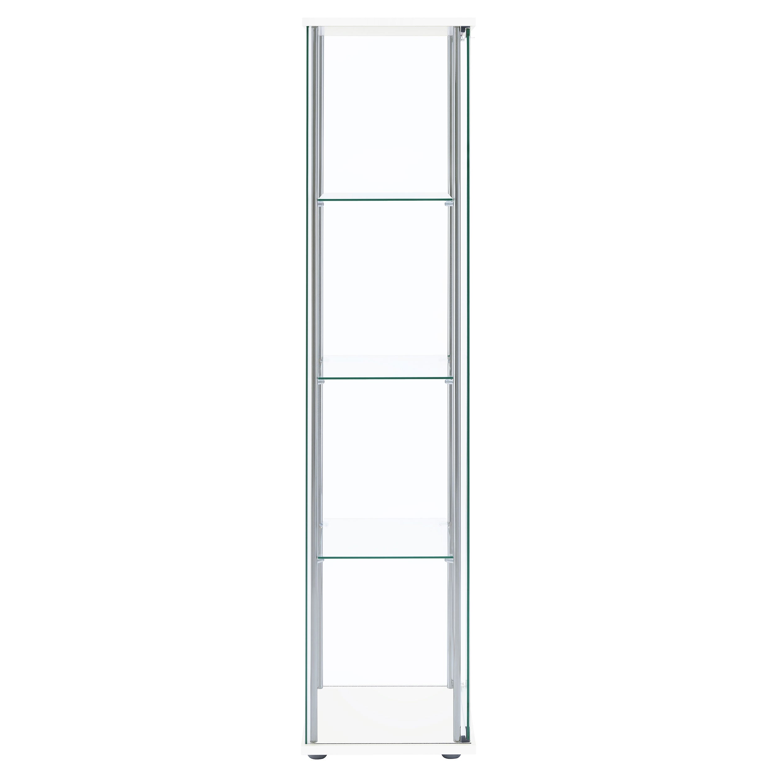Bellatrix 3-shelf Clear Glass Curio Cabinet White — view 9