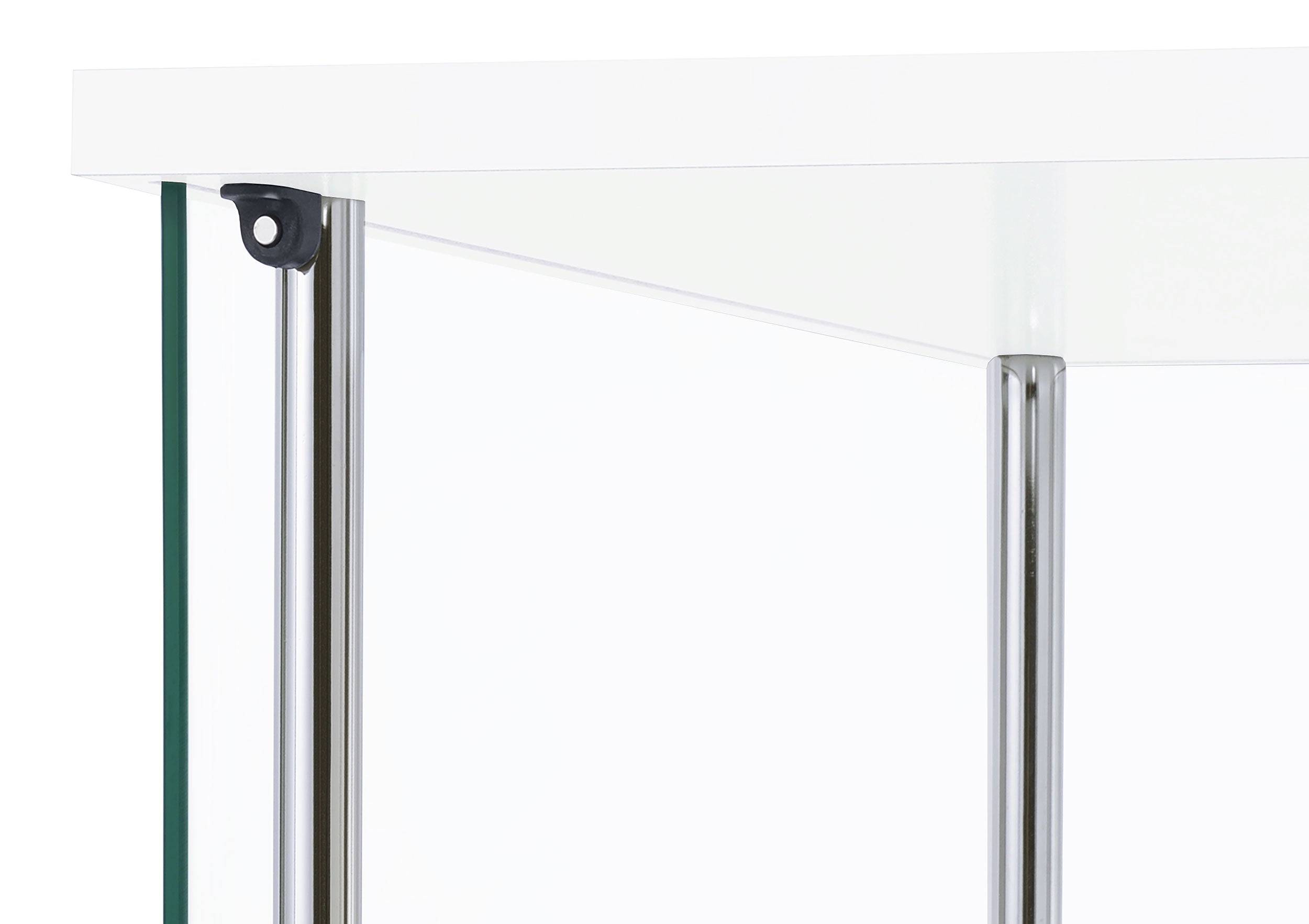 Bellatrix 3-shelf Clear Glass Curio Cabinet White — view 10