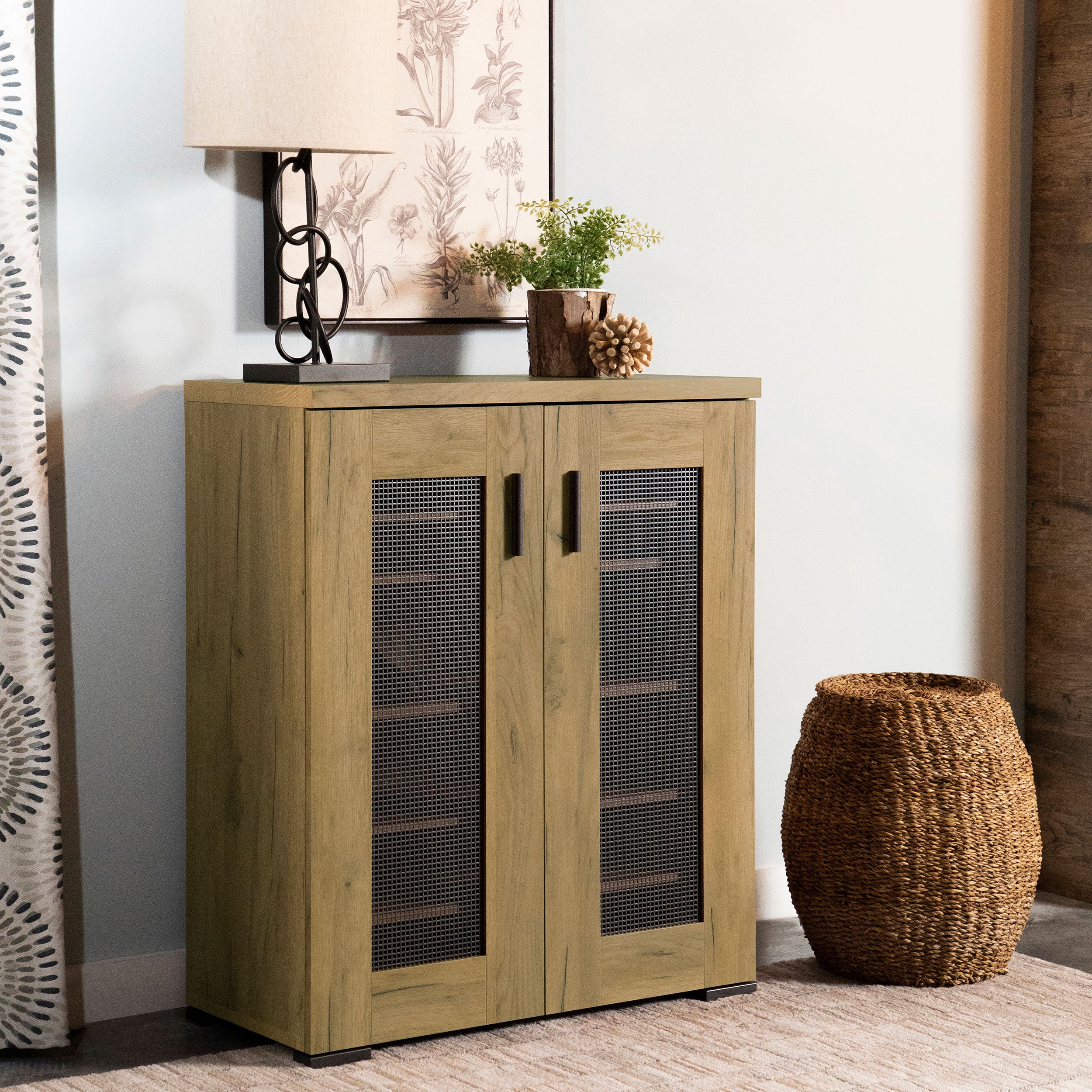 Bristol 6-shelf Engineered Wood Shoe Cabinet Golden Oak — view 2