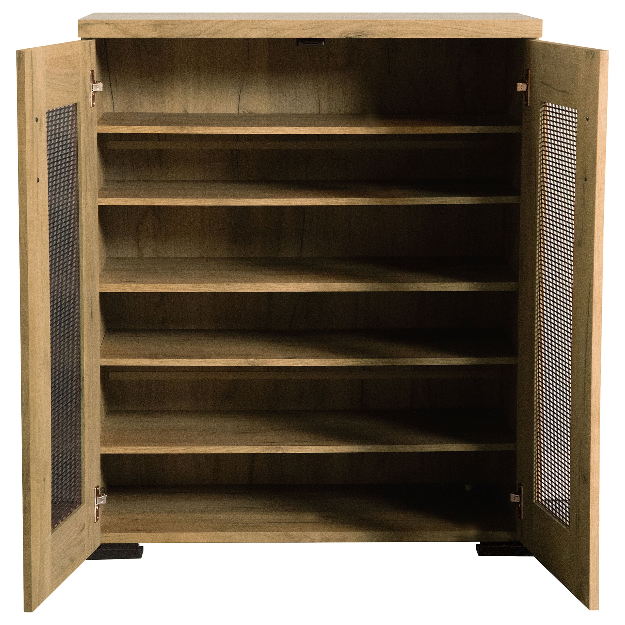 Bristol 6-shelf Engineered Wood Shoe Cabinet Golden Oak — view 4