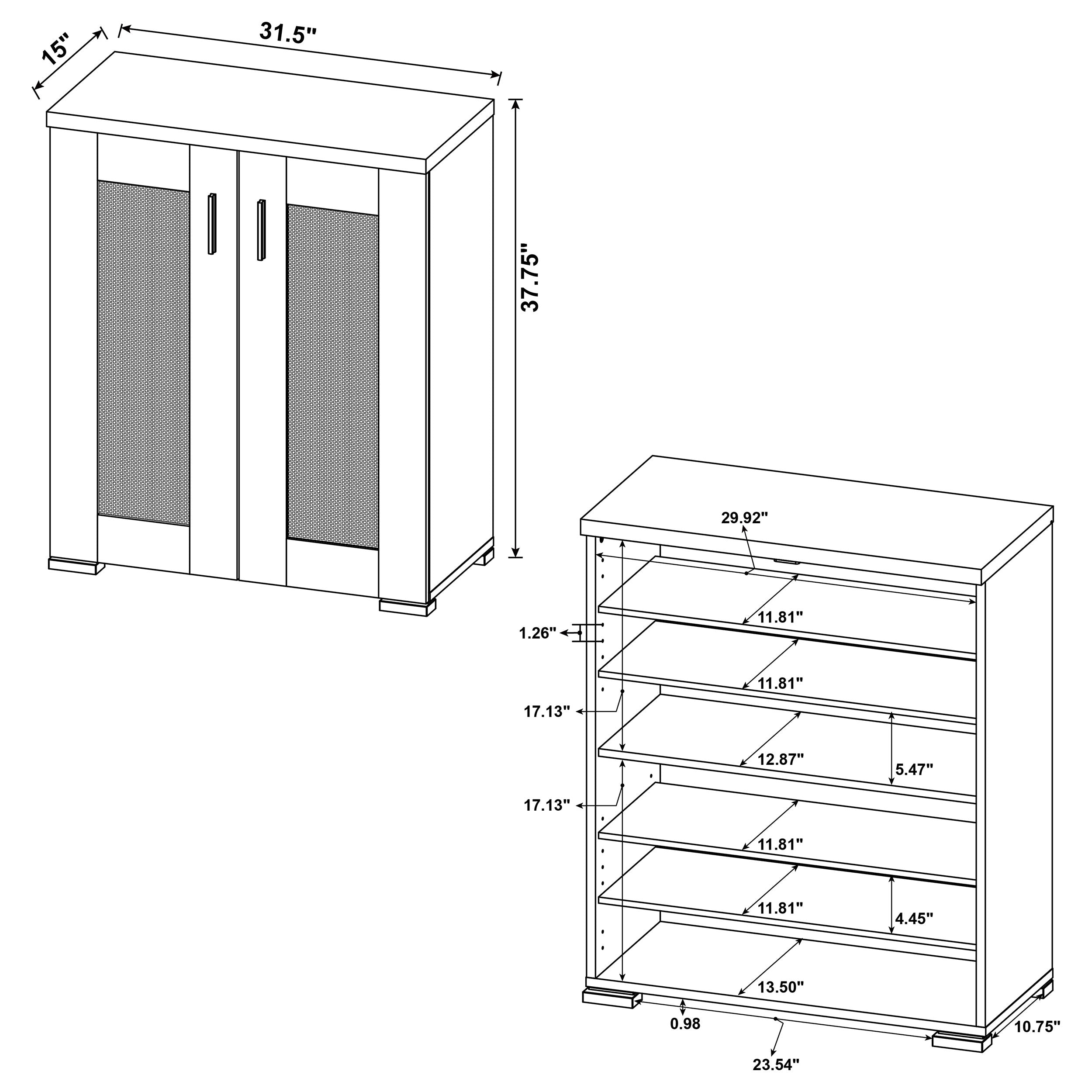 Bristol 6-shelf Engineered Wood Shoe Cabinet Golden Oak — view 17