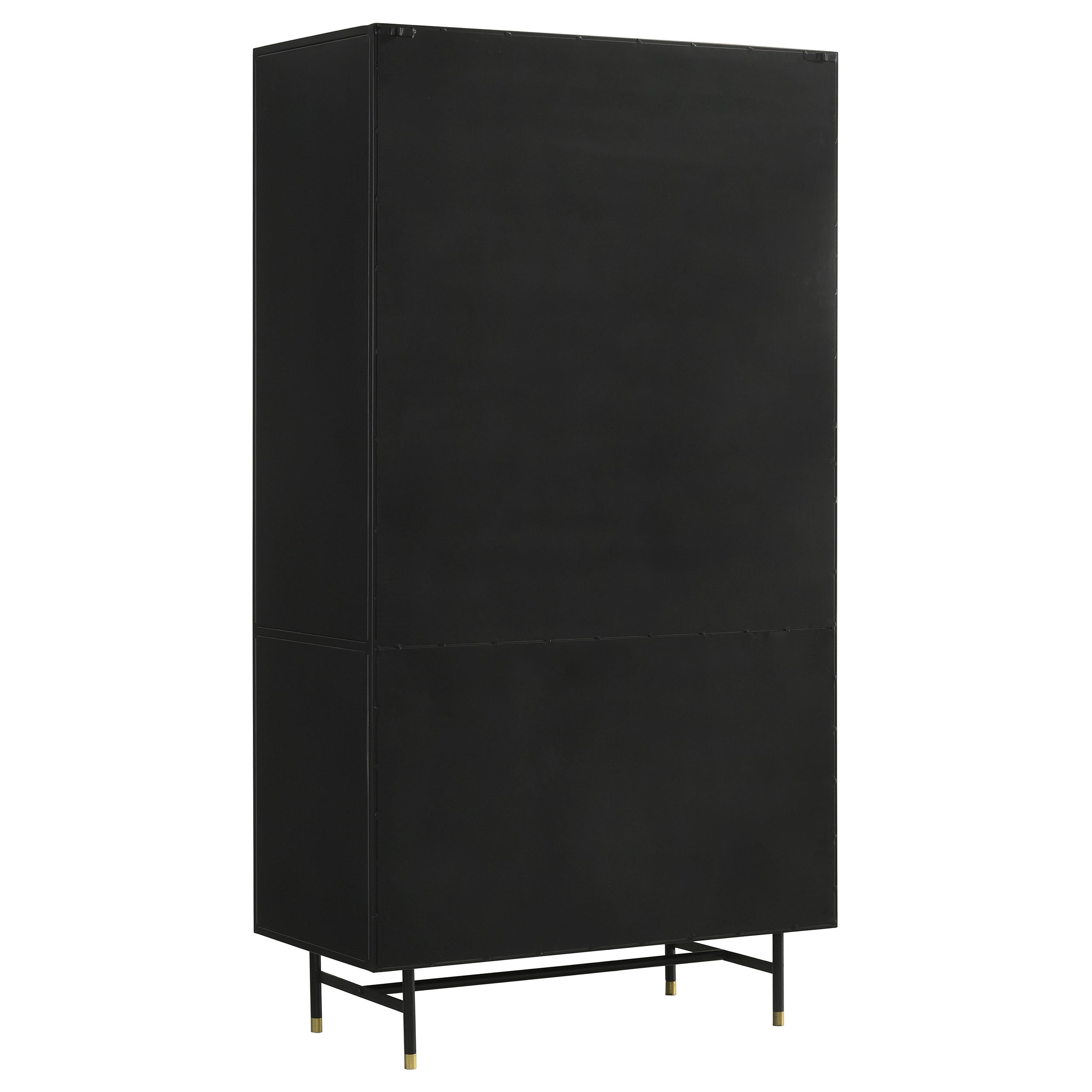 Santiago 4-door Metal Tall Storage Cabinet Matte Black — view 6