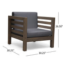 Outdoor Acacia Wood Patio Chair With Fabric Cushion