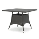 Outdoor Rattan Square Dining Table With 4 Legs - Gray