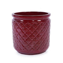 3 Pieces Ceramic Flowerpot, Planter For Patio & Garden Or Windowsills - Bean Paste Red