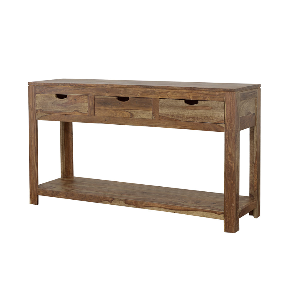Esther 3-drawer Wood Console Table Natural Sheesham — view 6