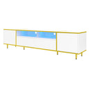 TV Stand For TVs Up To 80", Entertainment Center With 2 Shelves And LED Lights