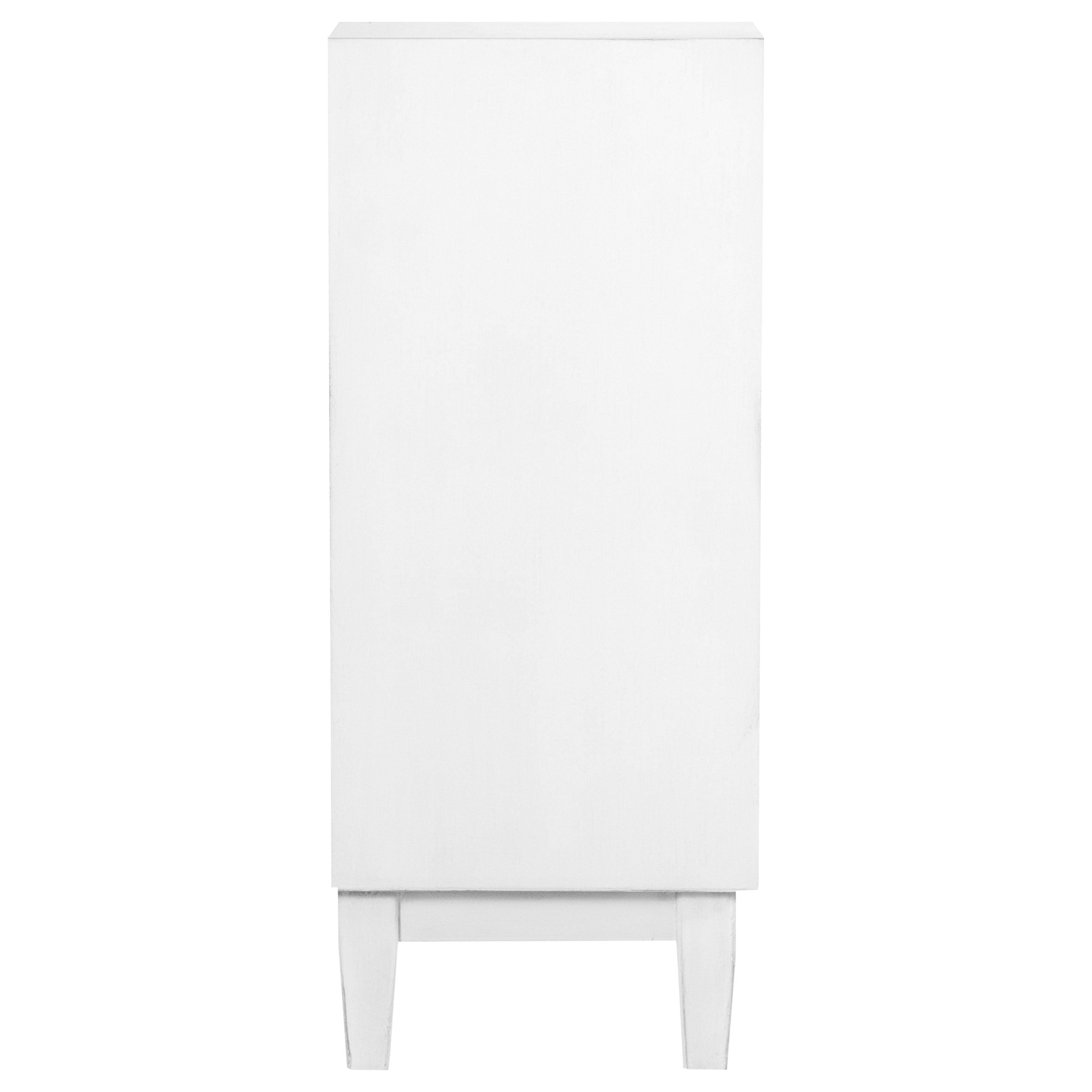 Gambon 2-door Wood Honeycomb Pattern Accent Cabinet White — view 6