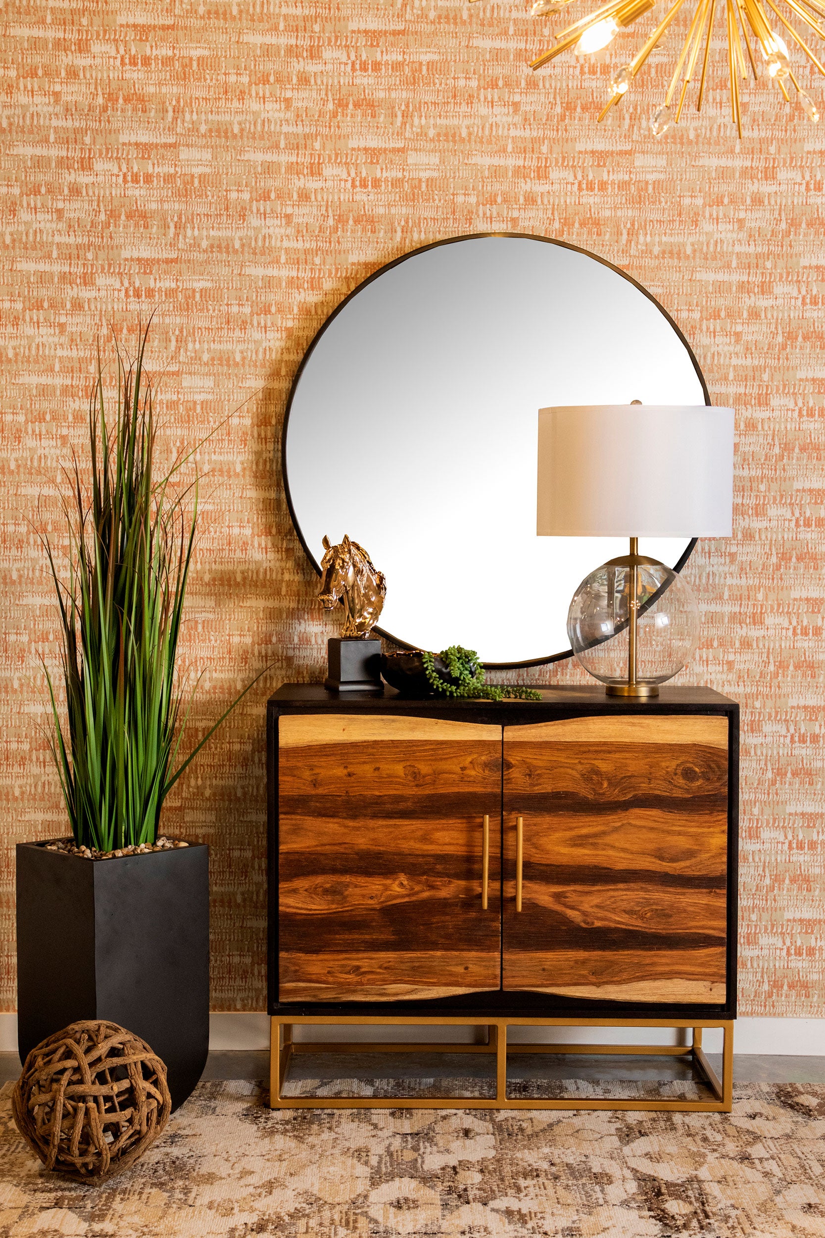 Zara 2-door 40-inch Wood Accent Storage Cabinet Black Walnut — view 6