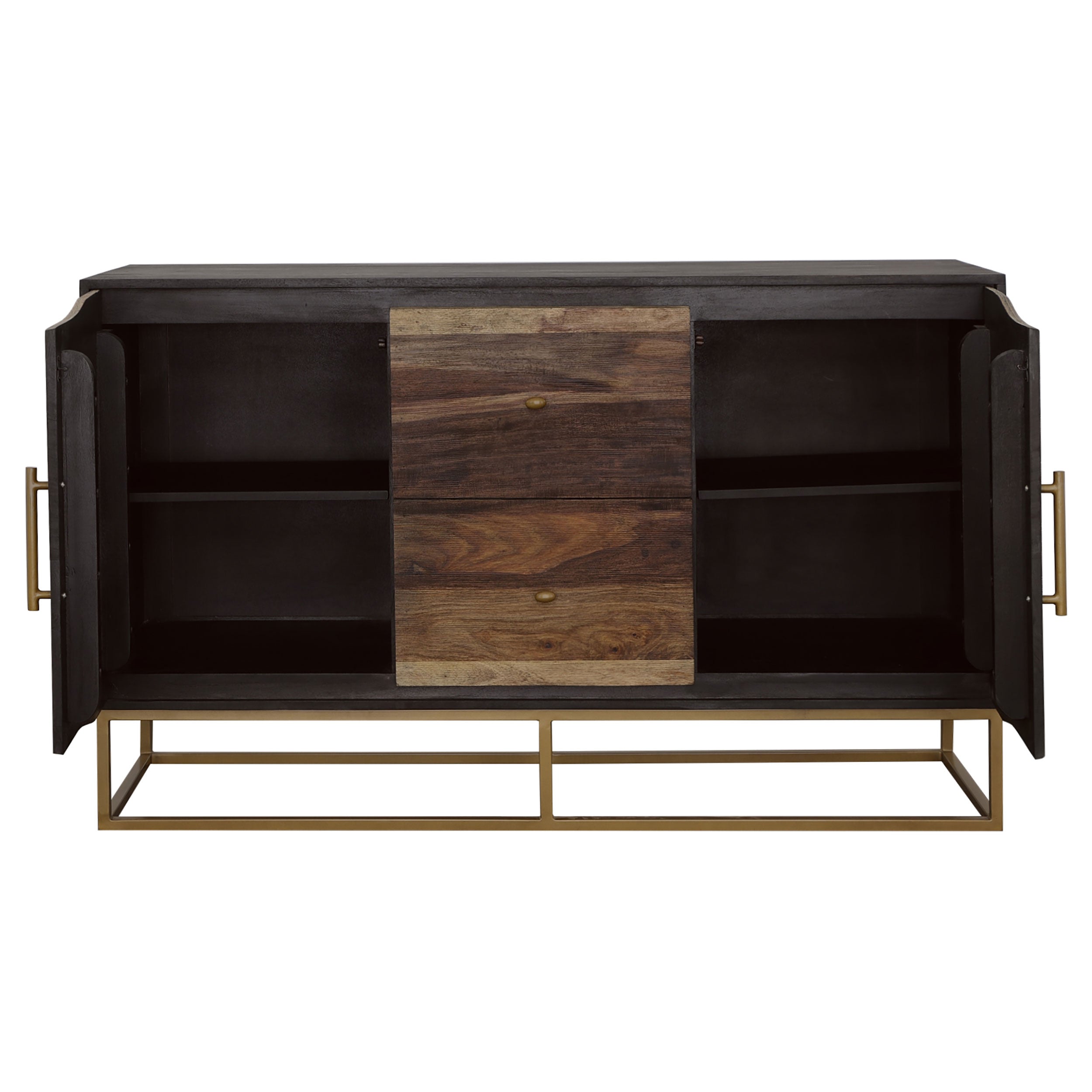 Zara 2-door 57-inch Wood Accent Storage Cabinet Black Walnut — view 4