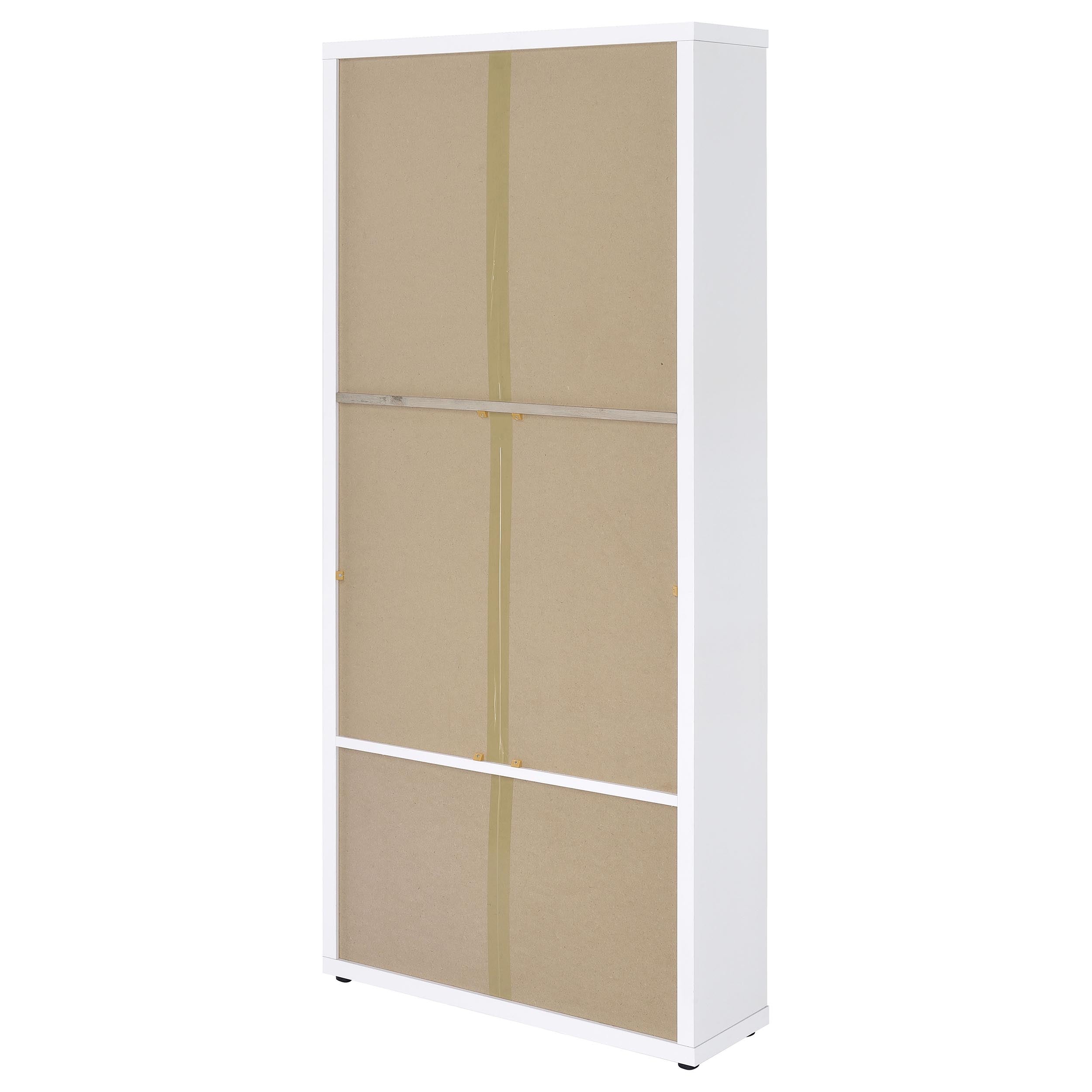 Hawthorne 4-shelf Glass Door Tall Cabinet with Drawers White — view 8