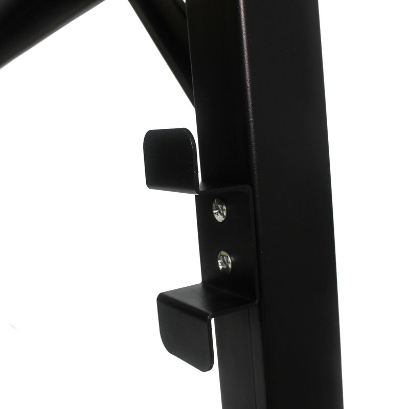 Metal Adjustable Worktable With Socket And Wooden Top - Black