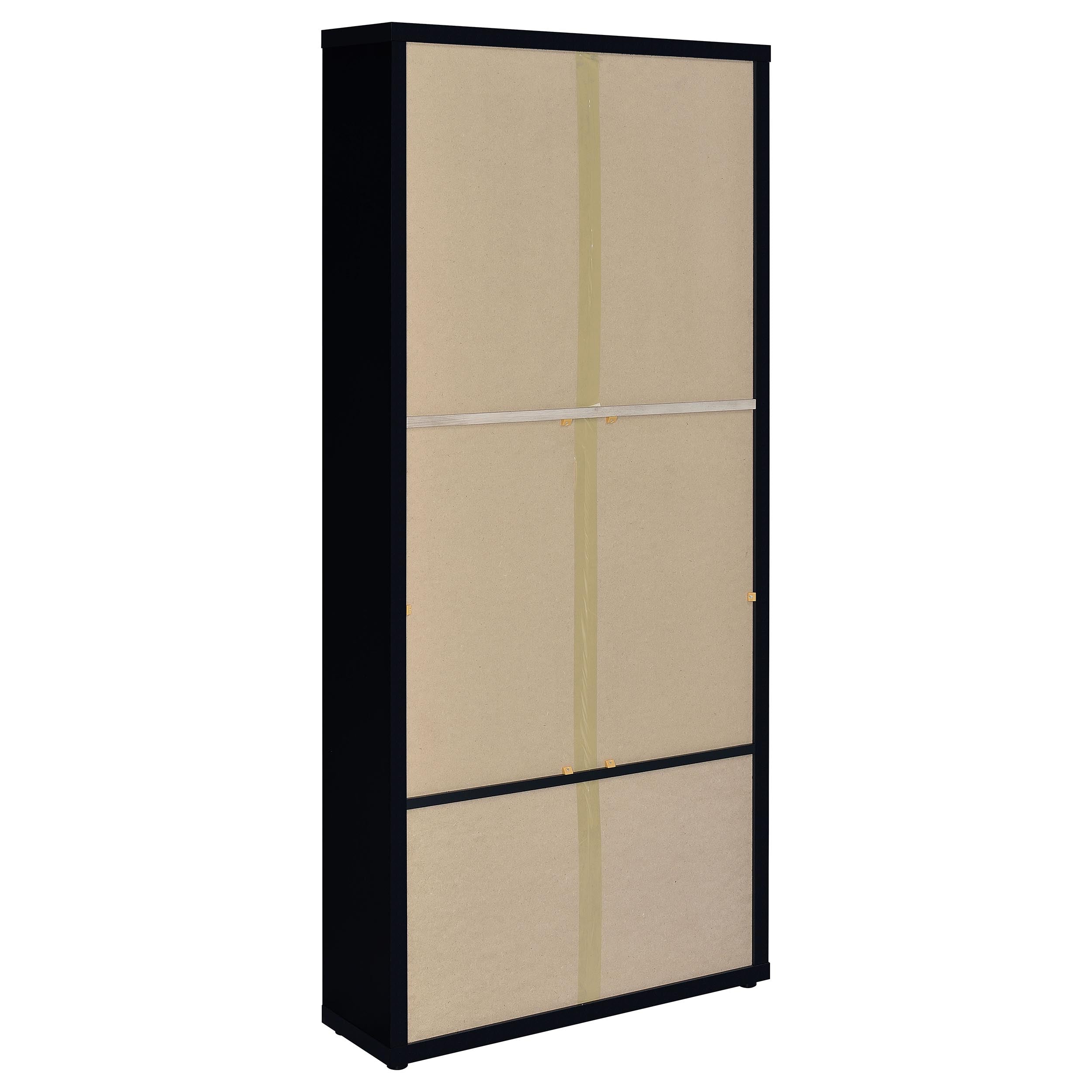 Hawthorne 4-shelf Glass Door Cabinet with Drawers Black — view 7