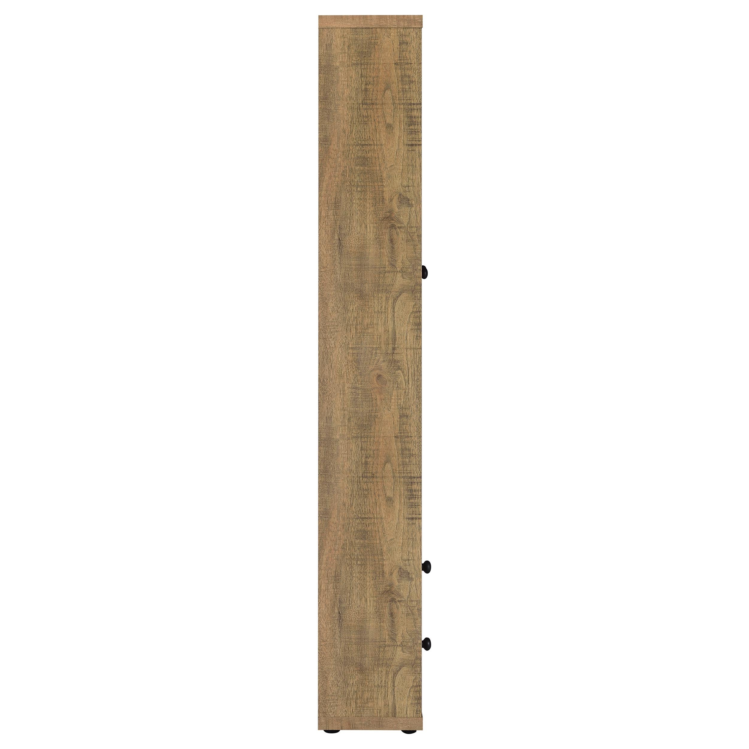 Hawthorne 4-shelf Glass Door Tall Cabinet with Drawers Mango — view 9