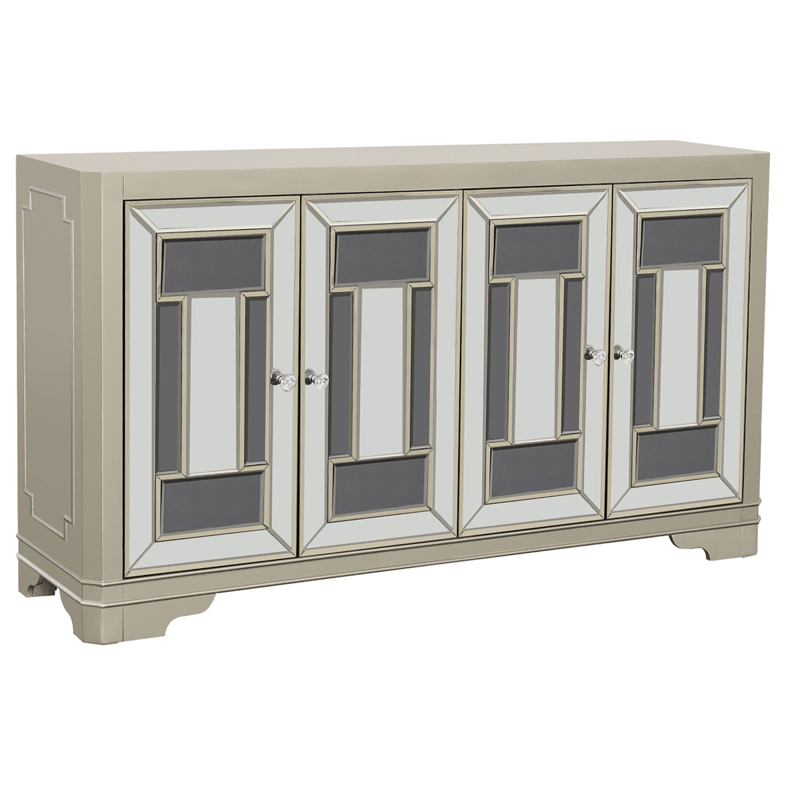 Toula 4-door Accent Cabinet Smoke and Champagne — view 1