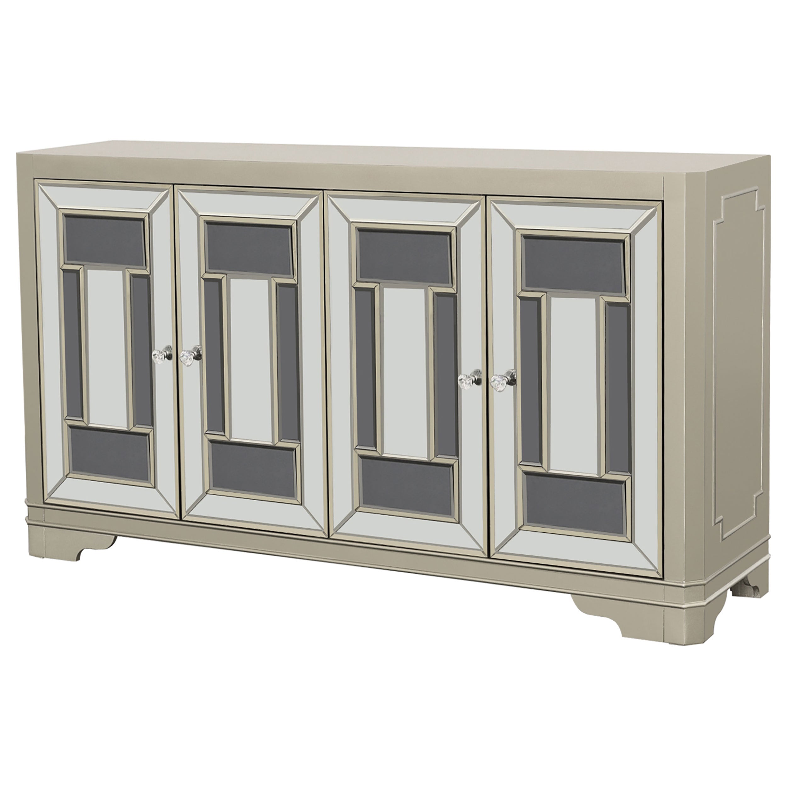 Toula 4-door Accent Cabinet Smoke and Champagne — view 4