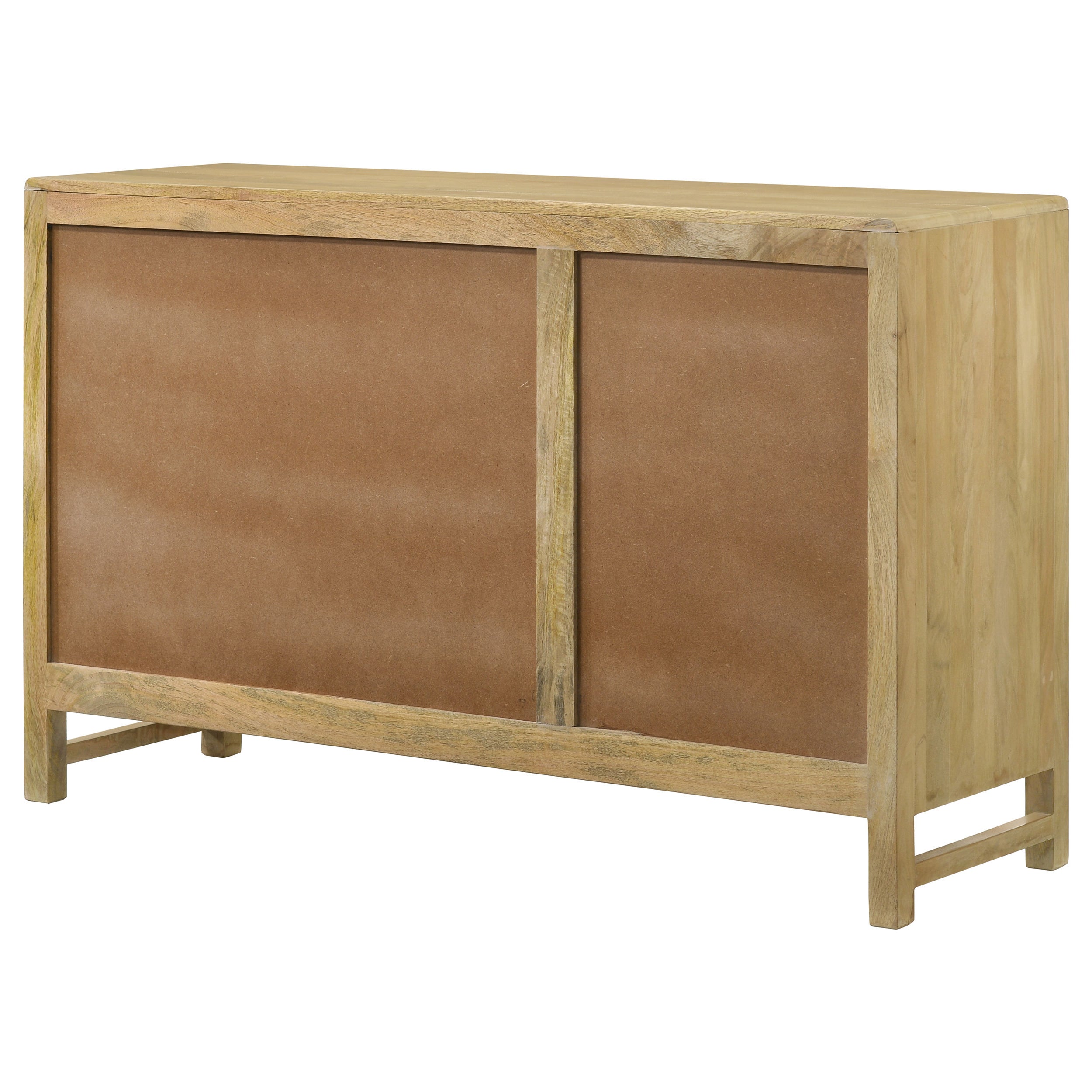 Zamora 3-door Wood Accent Cabinet with Woven Cane Natural — view 9