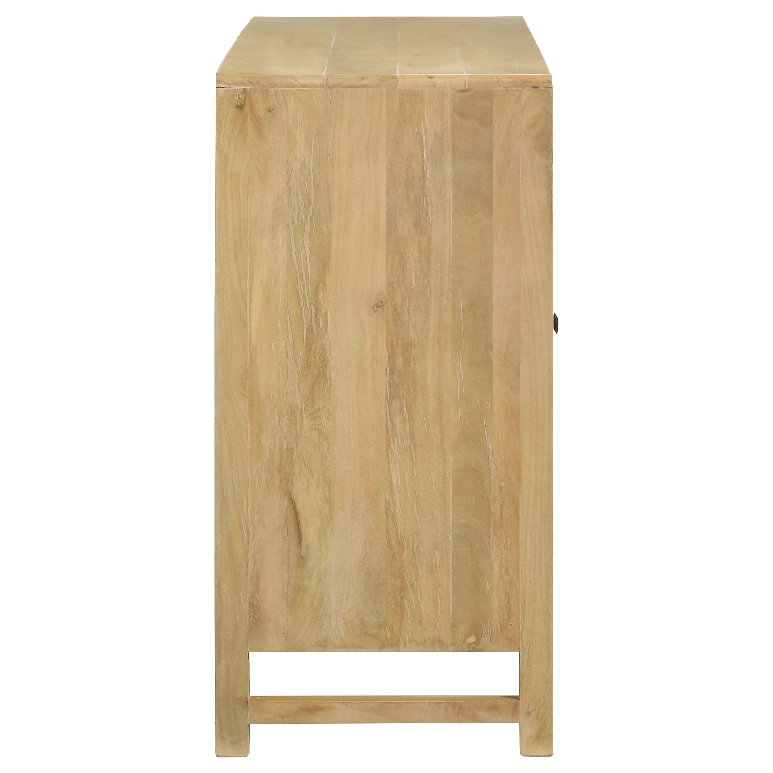 Zamora 3-door Wood Accent Cabinet with Woven Cane Natural — view 10