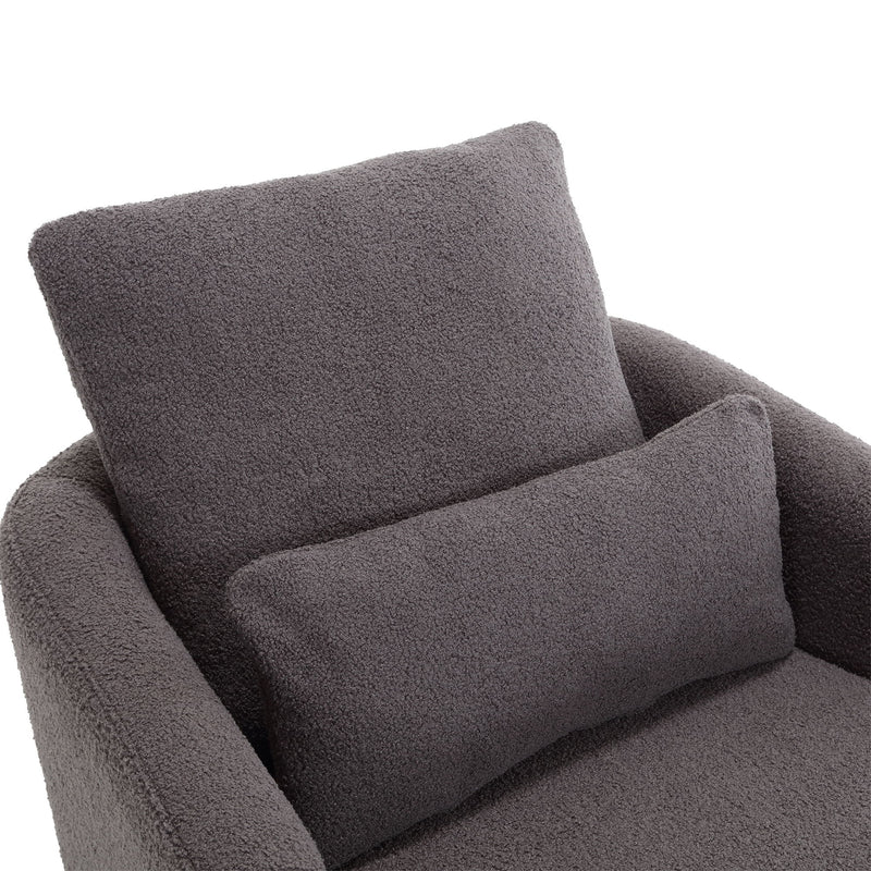 Modern Barrel Comfy Round Accent Sofa Chair, 360 Degree Swivel