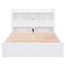 Storage Platform Bed With Pull Out Shelves, Trundle, And 2 Drawers