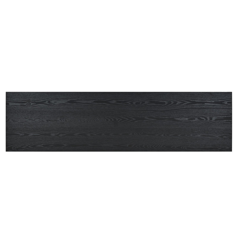 Stylish Storage Cabinet Sideboard With Unique Geometric Circle Door Design - Black