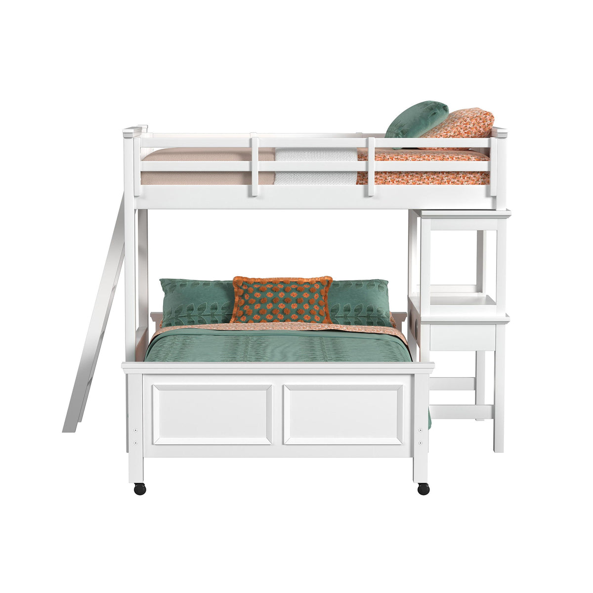 Hampton Kids Loft Bed With Ladder And Desk With Speaker in Black by Elements International, view 12