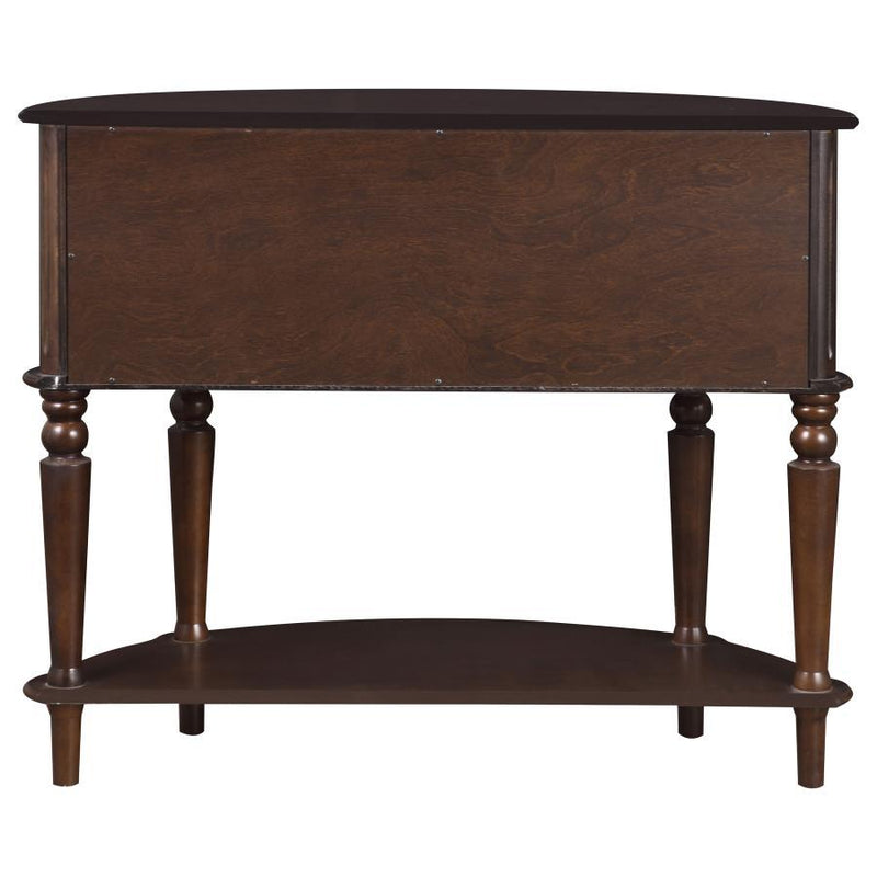 Brenda - 2 Door Demilune Wood Entryway Console Table - Brown