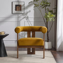 Modern Upholstered Round Arm Accent Chair With Velvet Upholstery