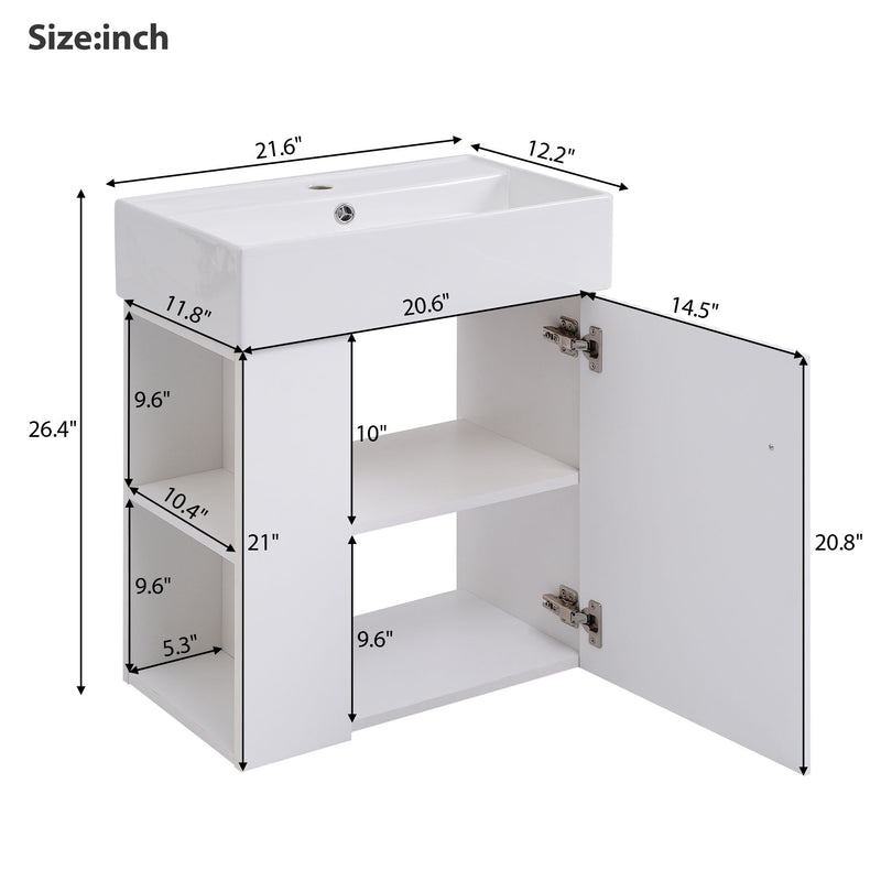 Modern Floating Bathroom Vanity With Ceramic Basin Perfect For Small Bathrooms