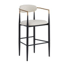 Upholstered Barstools With Back For Kitchen (Set of 2)