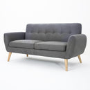 Modern Loveseat Sofa With Button Tufted Backrest