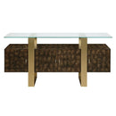 Mabyn - Console Cabinet - Brass & Antique Brown