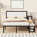 Platform Bed With 2 Tier Storage Shelves, Storage Cabinet