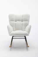 Teddy Fabric Rocking Gilder Nursery Chair For Living Room Indoor - Ivory