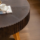 Round Retro Coffee With Solid Wood Legs
