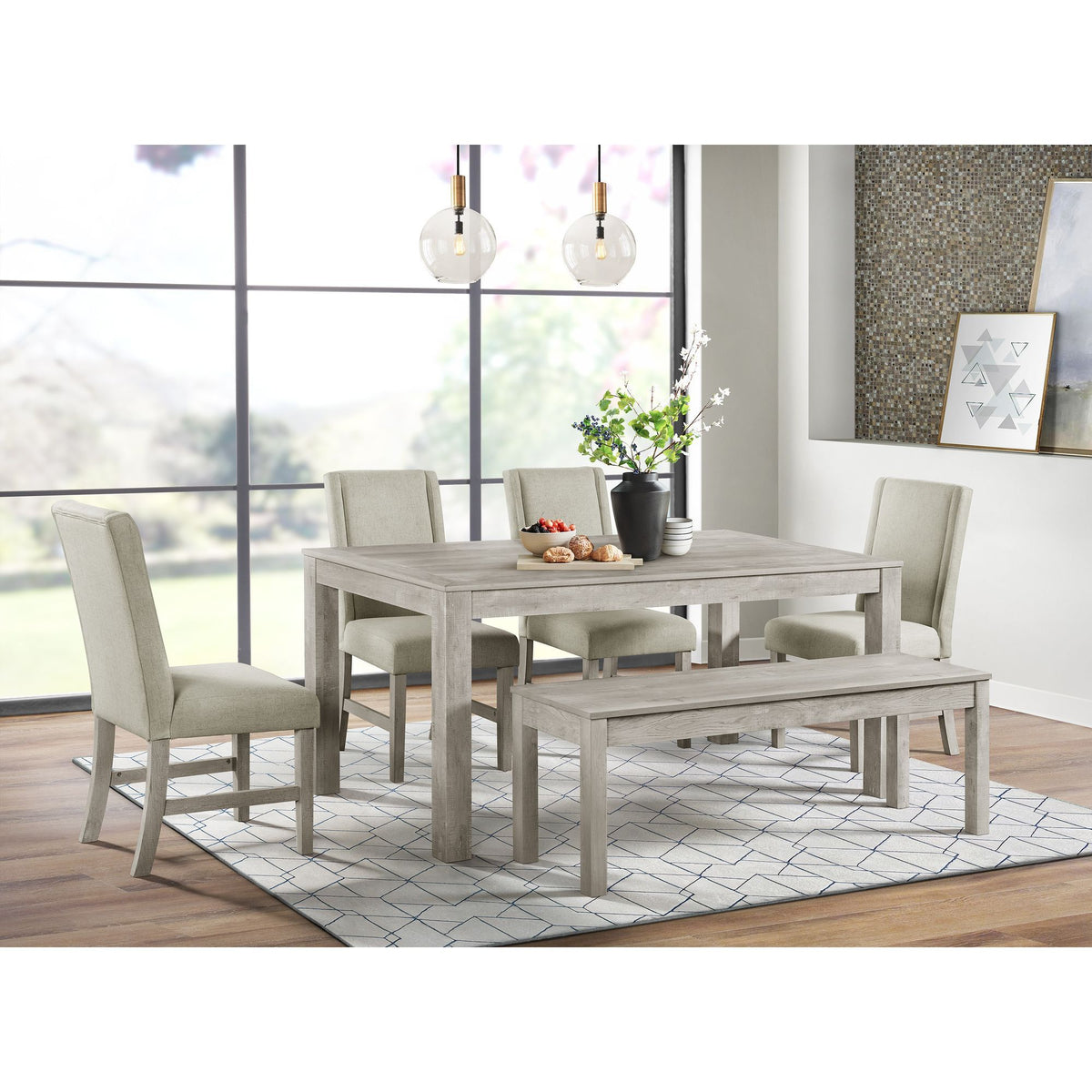 Eleanor 2.0 Rectangular Dining Table in Light Brown by Elements International, view 8