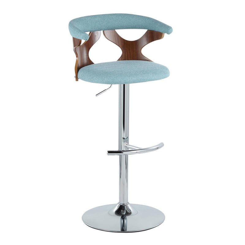 Gardenia - Mid Century Modern Adjustable Barstool With Swivel With Rounded T Footrest (Set of 2)